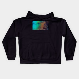 Colorful blurry background, ornament made of soft clear bubbles Kids Hoodie